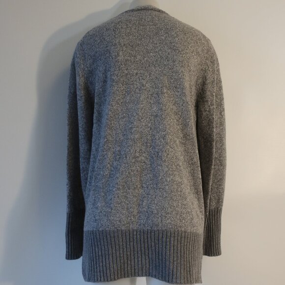 Womens Amina Rubinacci Marled Gray Cotton Blend Knit Cardigan Sweater 46 US/8-10 - Picture 8 of 16